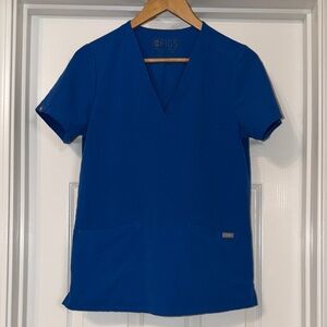 Figs Royal Blue V-Neck Scrub Top